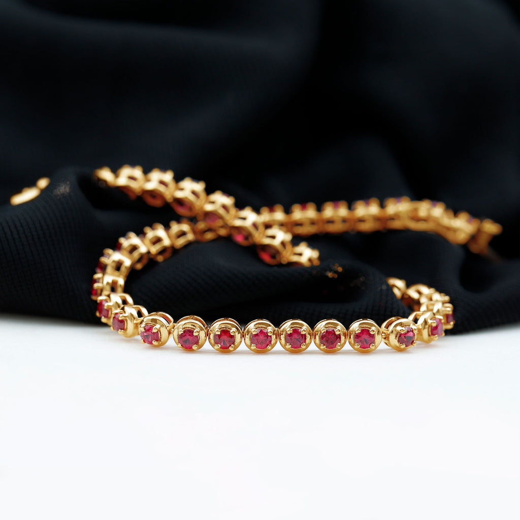 Certified Lab Grown Ruby Tennis Bracelet for Women