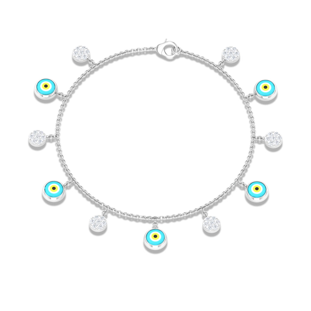 Certified Diamond Evil Eye Chain Bracelet
