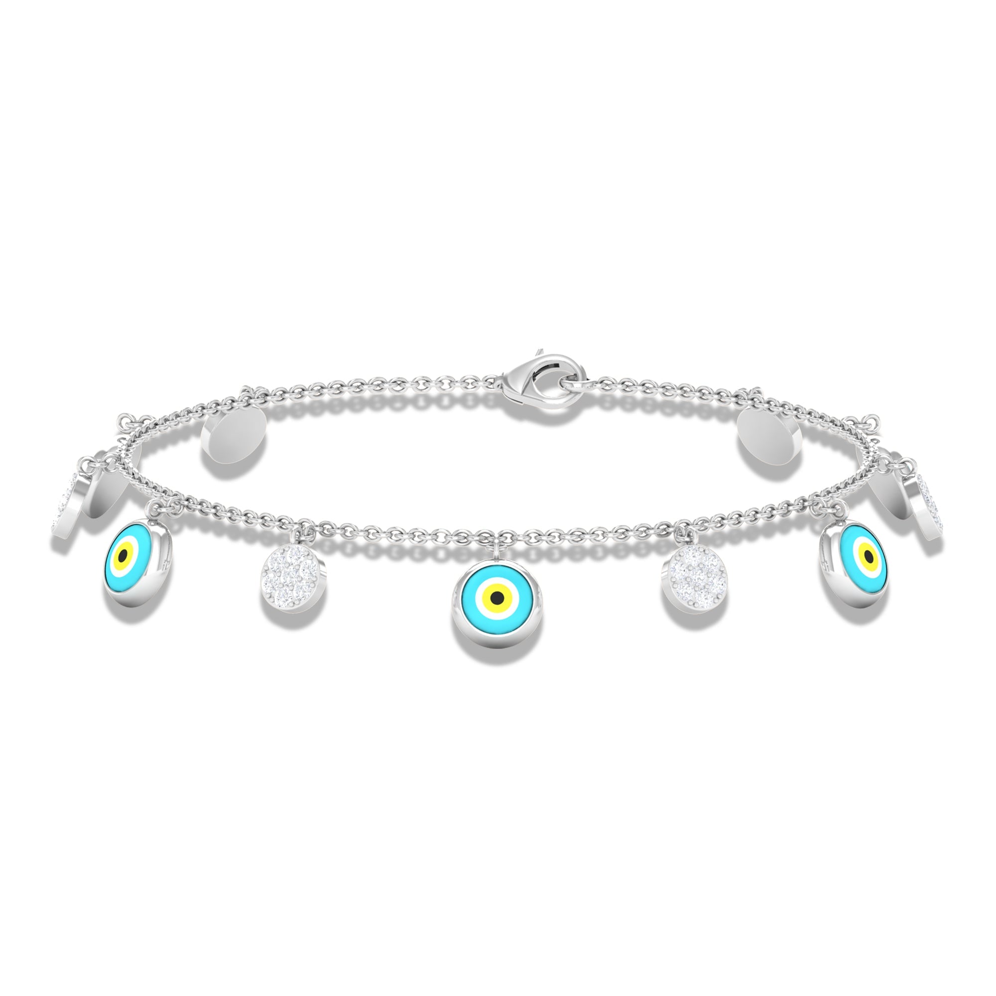 Certified Diamond Evil Eye Chain Bracelet