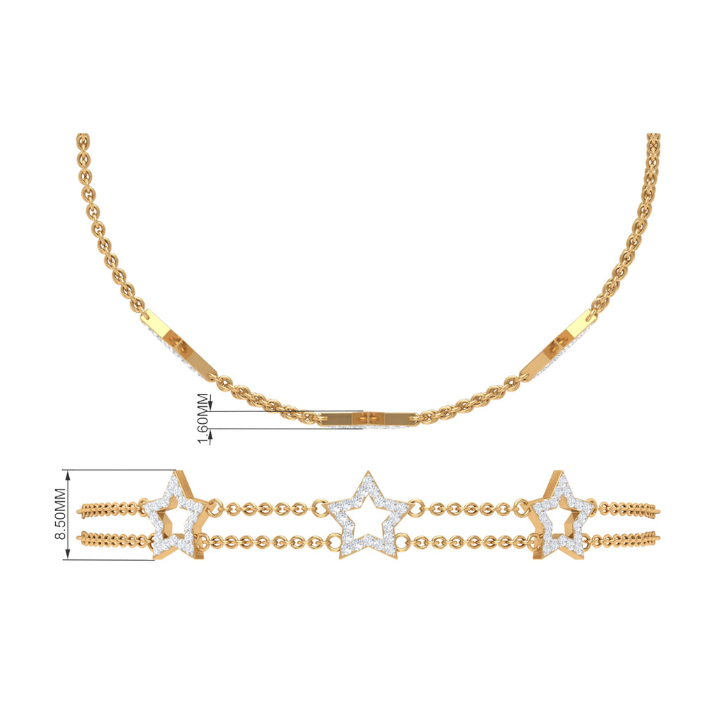Certified Diamond Star Double Chain Bracelet