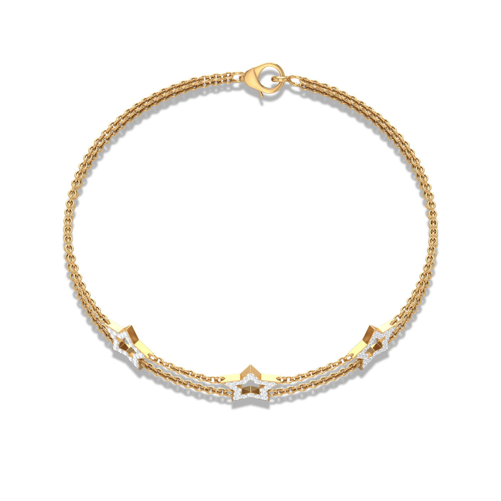 Certified Diamond Star Double Chain Bracelet
