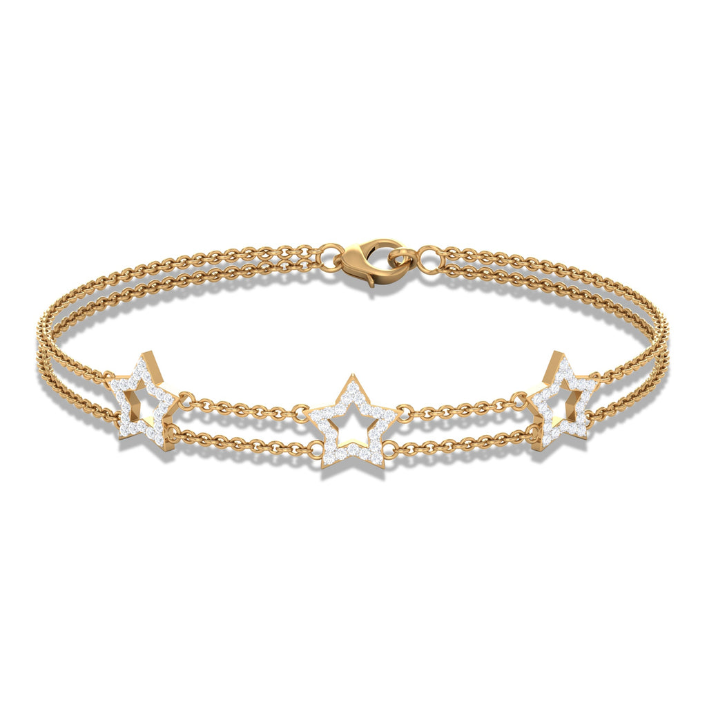 Certified Diamond Star Double Chain Bracelet