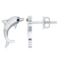 Cute Dolphin Stud Earrings with Moissanite