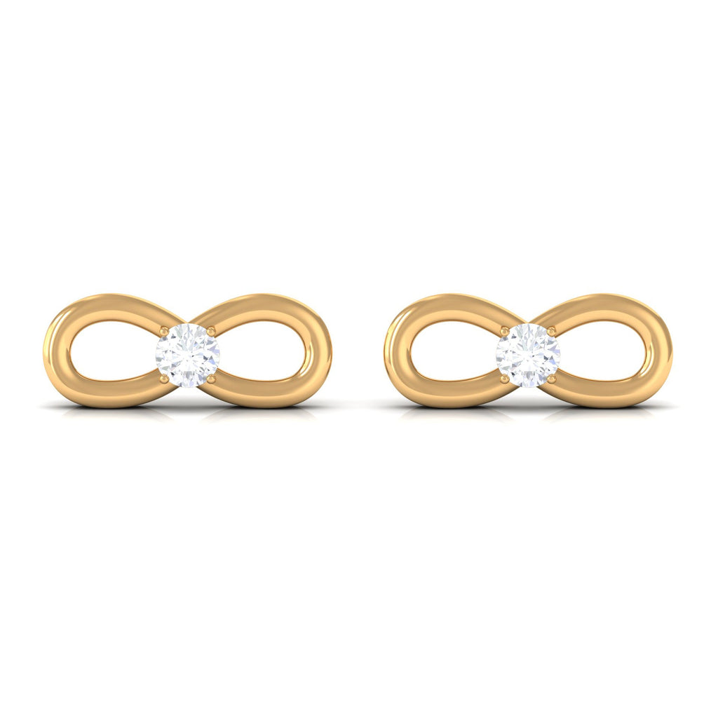 Infinity Stud Earrings for Women with Moissanite