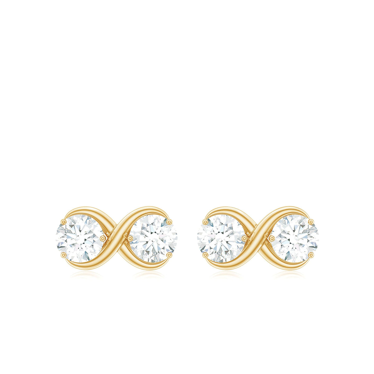 Certified Moissanite Infinity Stud Earrings
