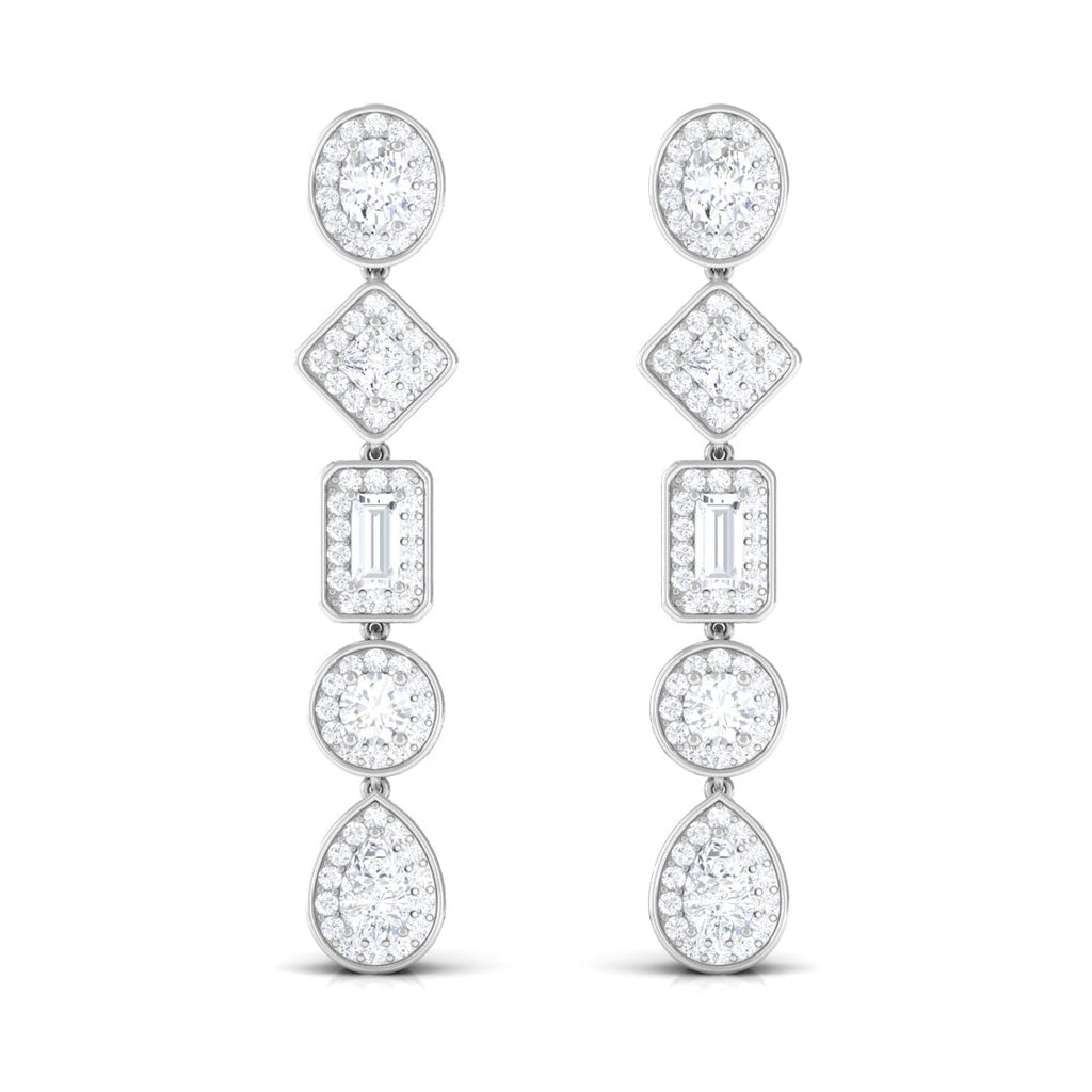 Certified Moissanite Dangle Earrings for Wedding