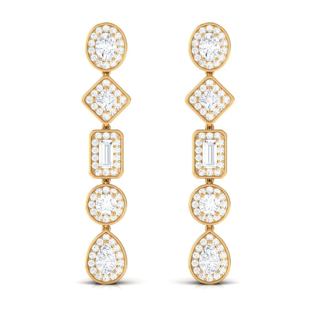 Certified Moissanite Dangle Earrings for Wedding