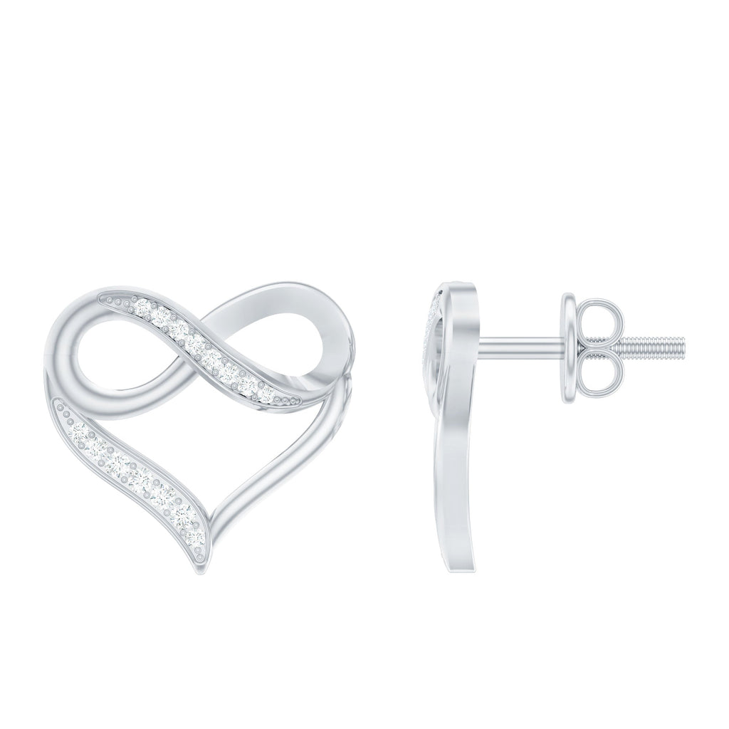 Moissanite Infinity and Heart Stud Earrings