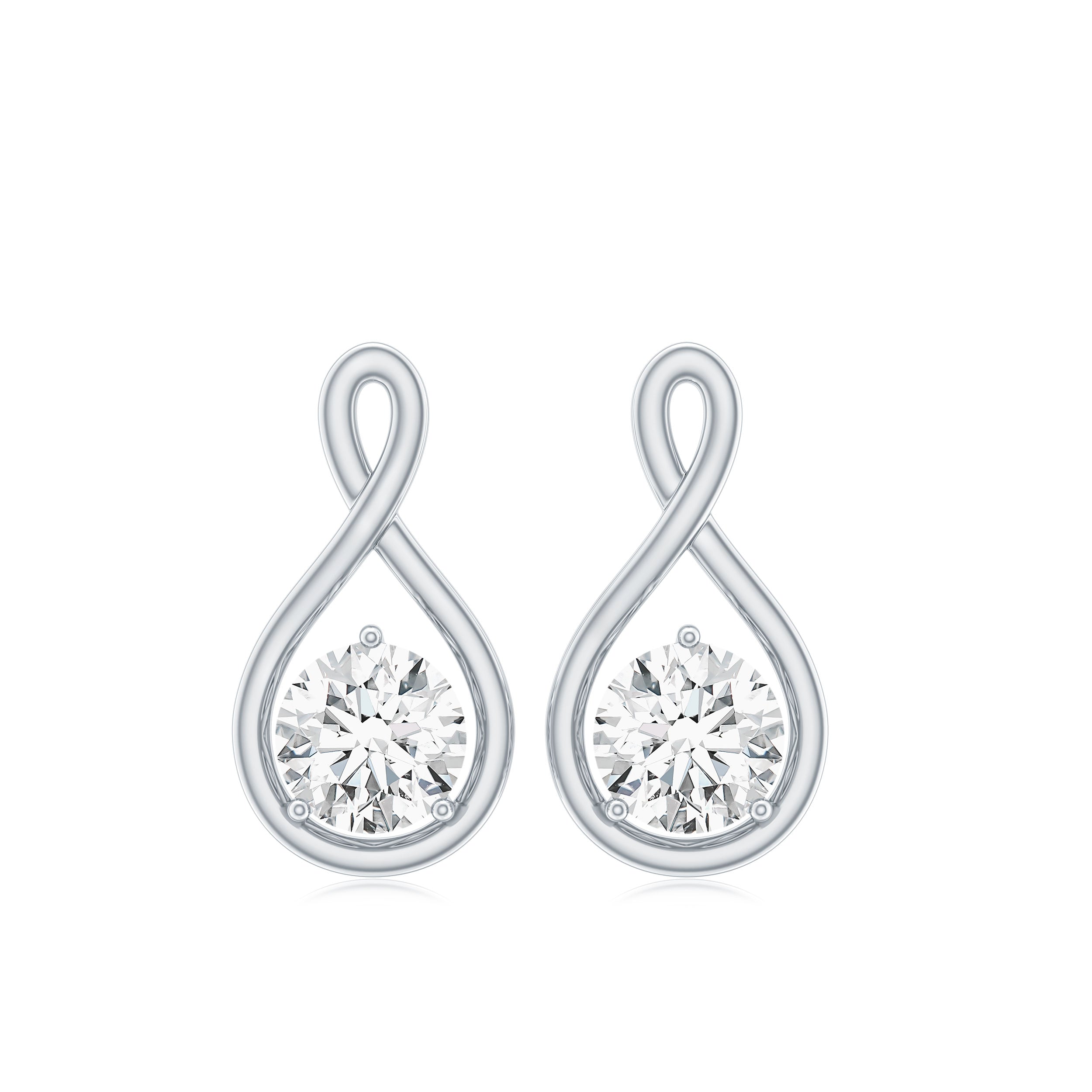 0.6 CT Round Cut Moissanite Infinity Stud Earrings