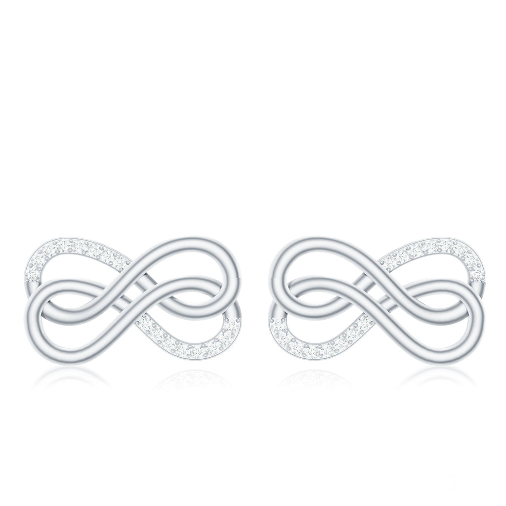 Diamond Twin Infinity Stud Earring