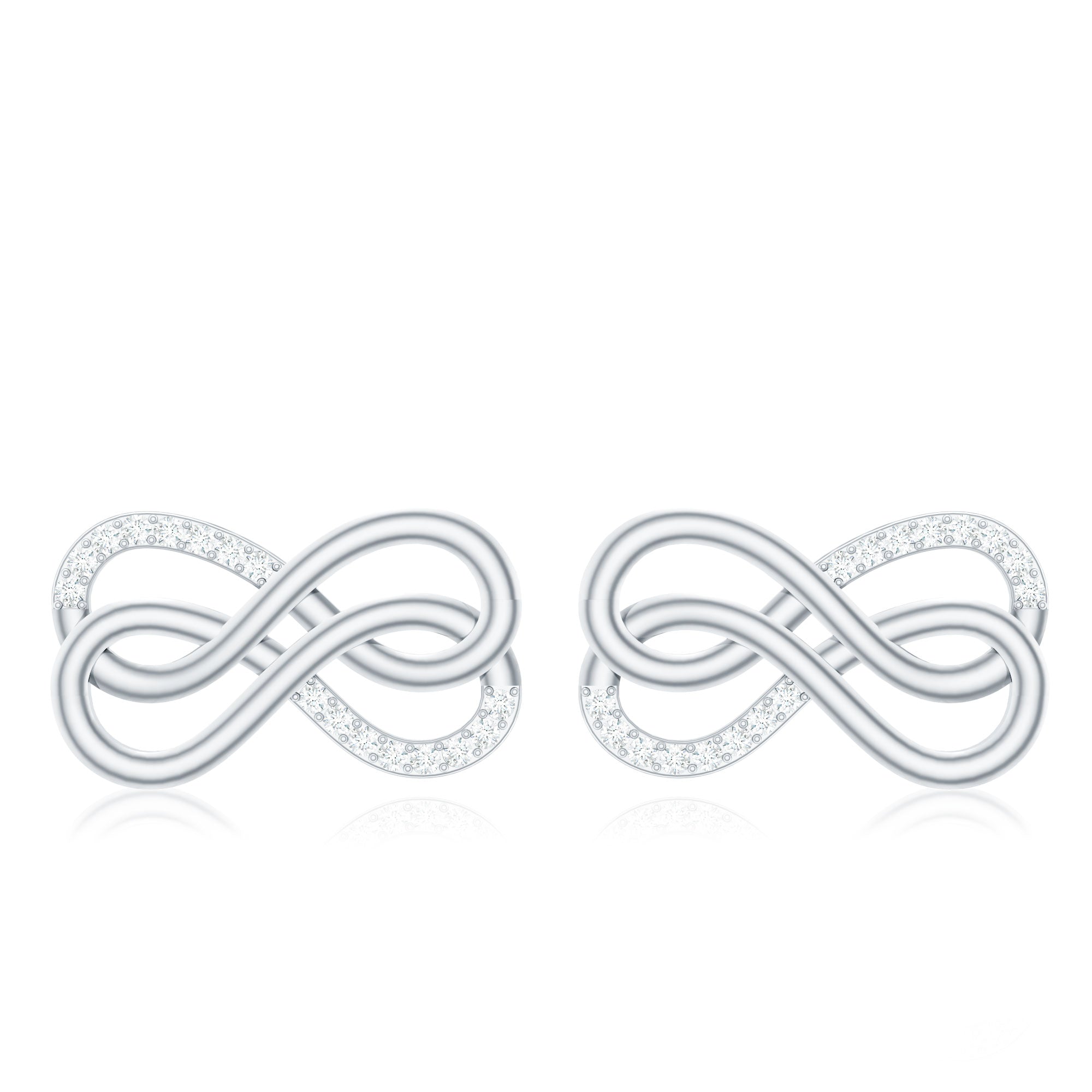 Diamond Twin Infinity Stud Earring