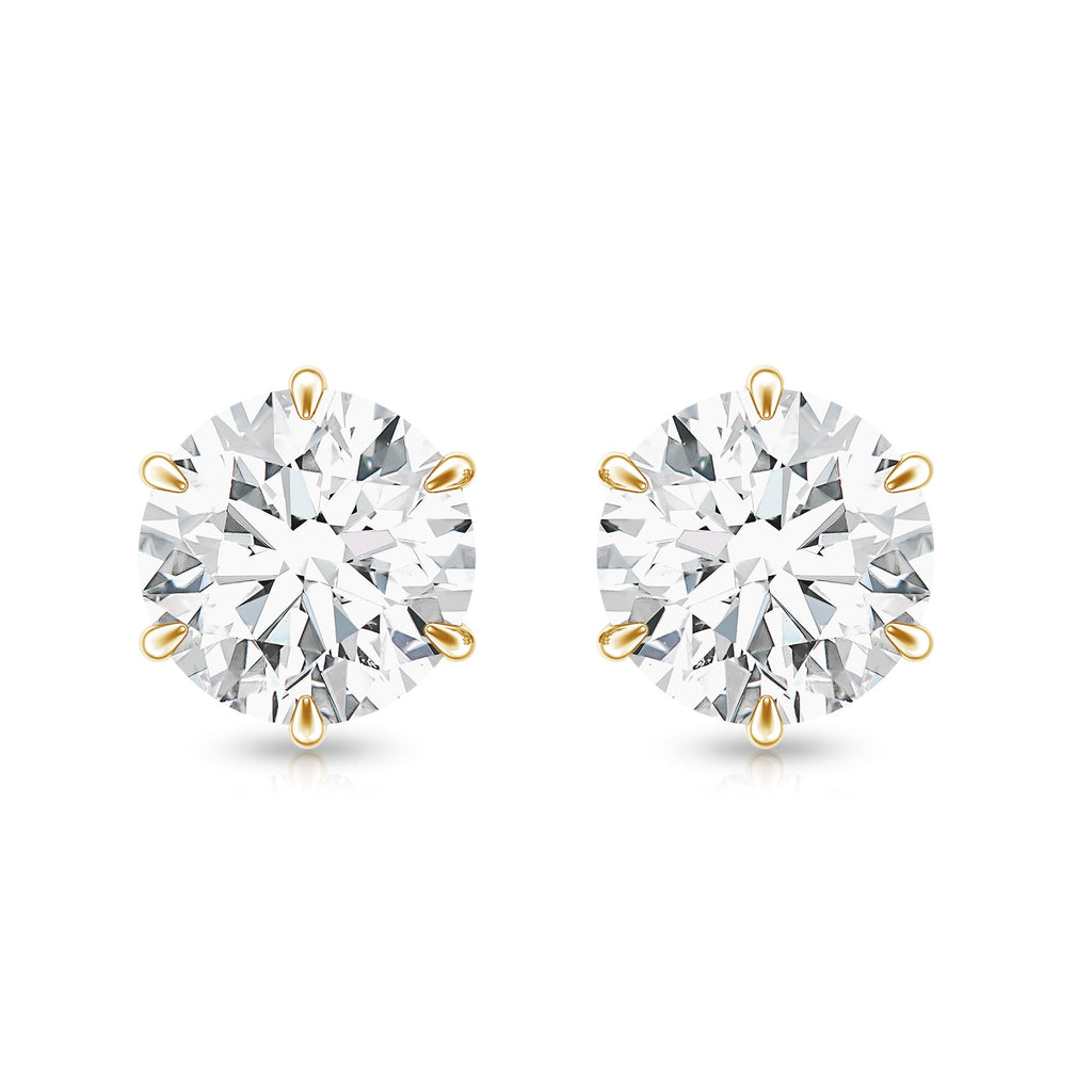 Claw Set Moissanite Solitaire Stud Earrings with Screw Backs