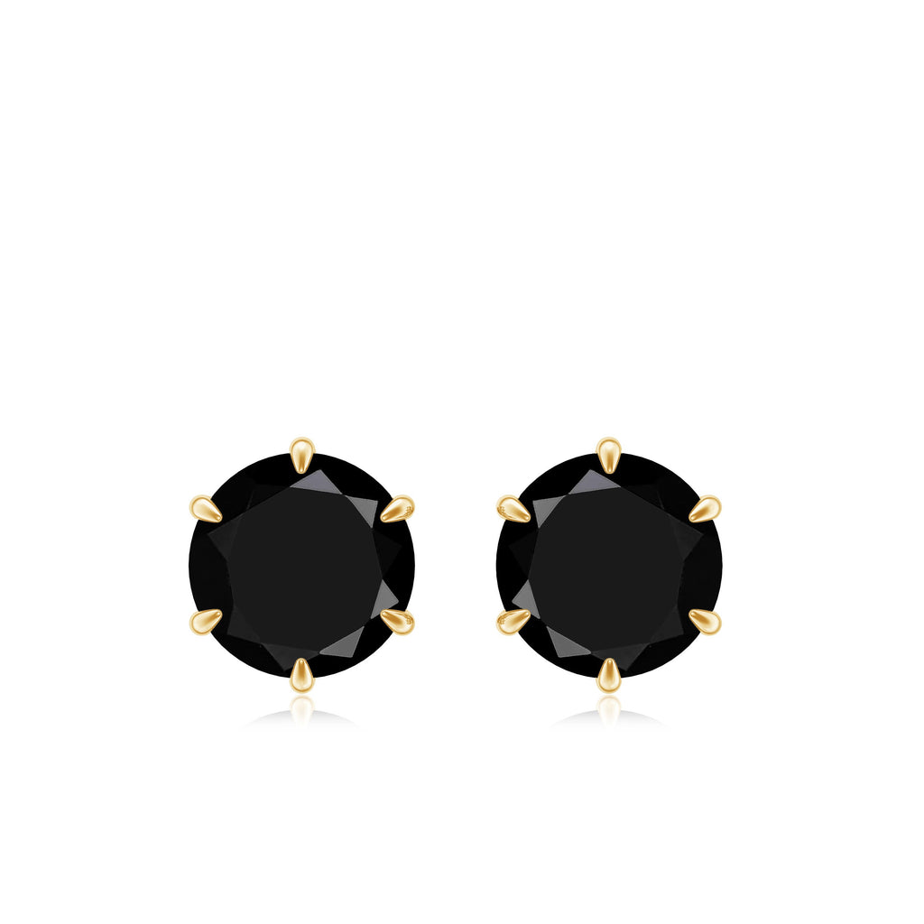Natural Black Onyx December Birthstone Earrings with Screw Back