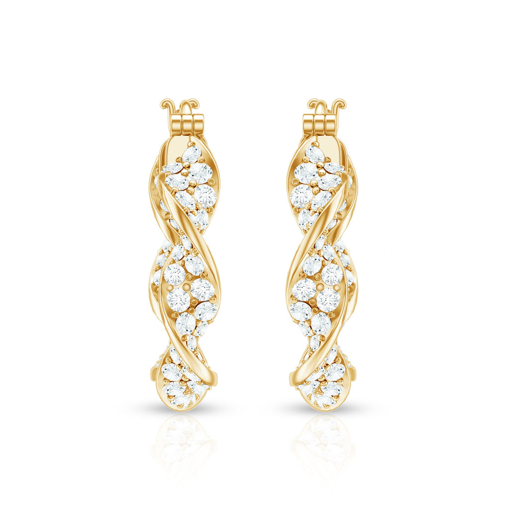 Certified Moissanite Big Hoop Earrings for Her