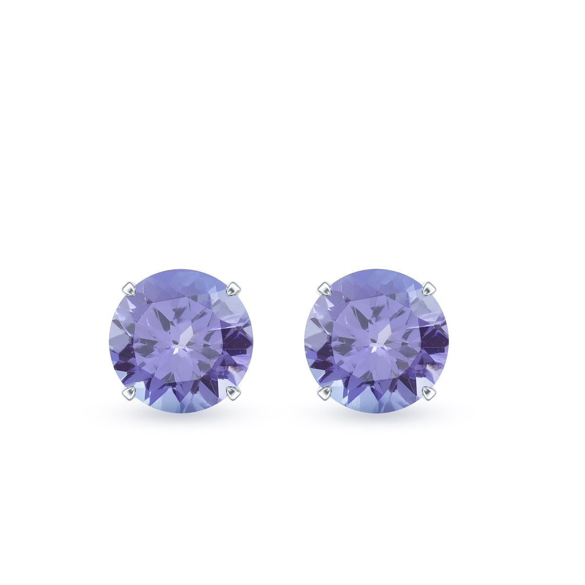 1 Carat Round Cut Tanzanite Stud Earrings for Women