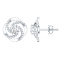 1 CT Round Shape Moissanite Swirl Stud Earrings