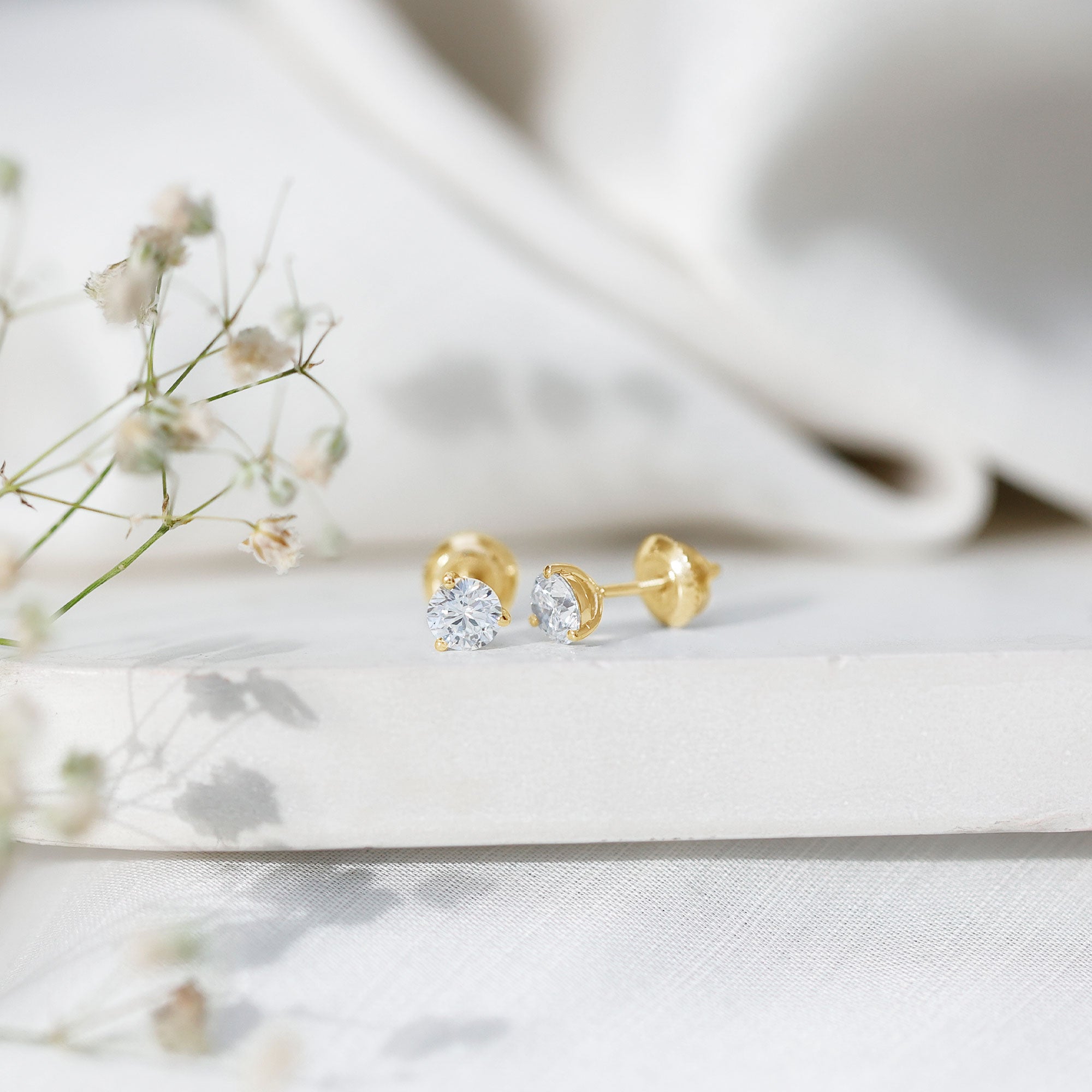 1 Carat Certified Moissanite Martini Stud Earrings