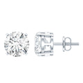 2.7 Carat Round Moissanite Studs in Claw Setting