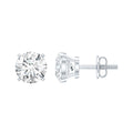 1 Carat Round Shape Solitaire Moissanite Stud Earrings