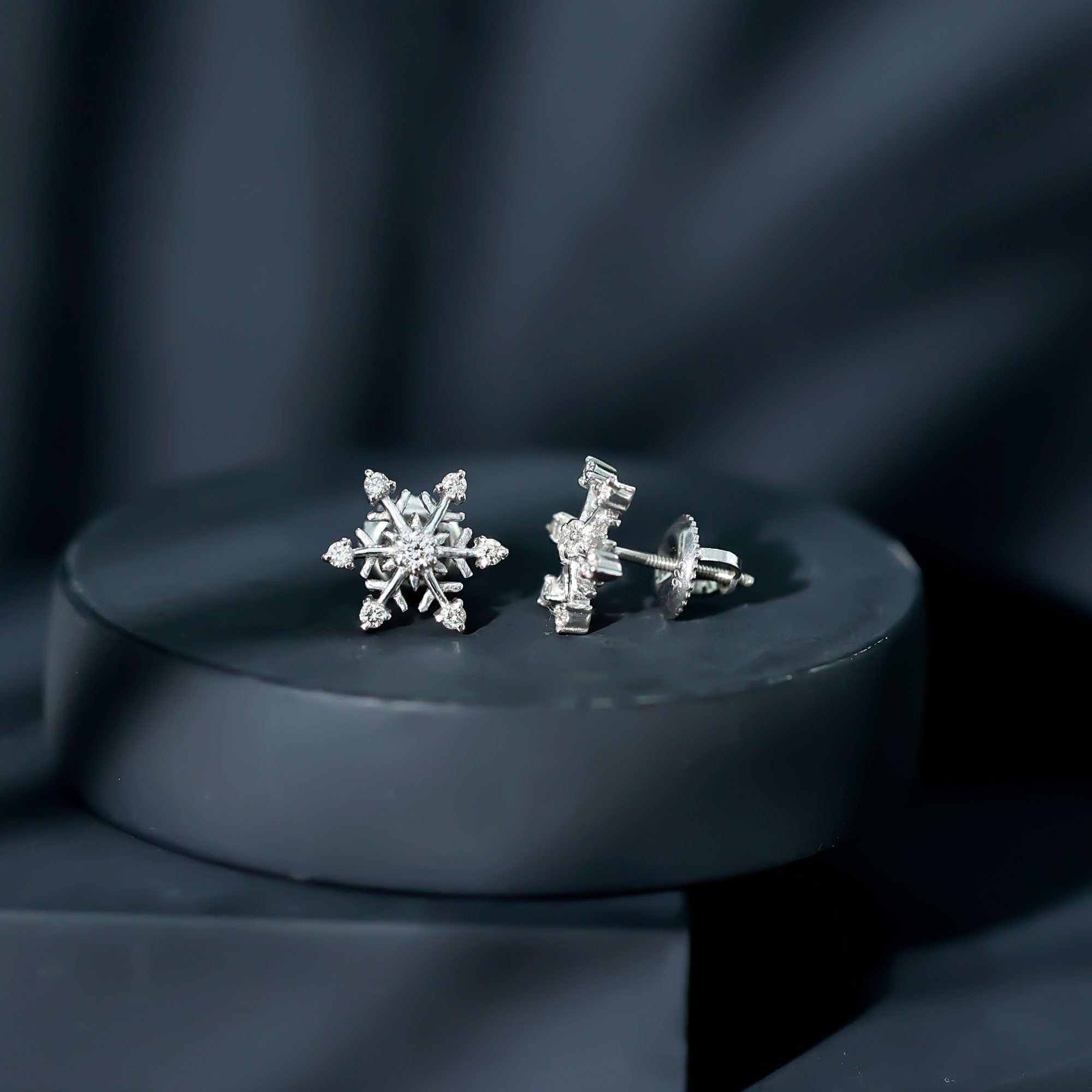 Diamond Snowflake Christmas Earrings