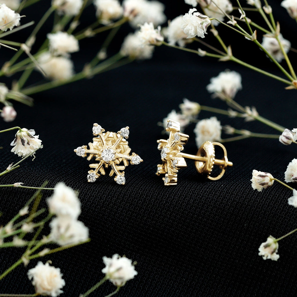 Diamond Snowflake Christmas Earrings
