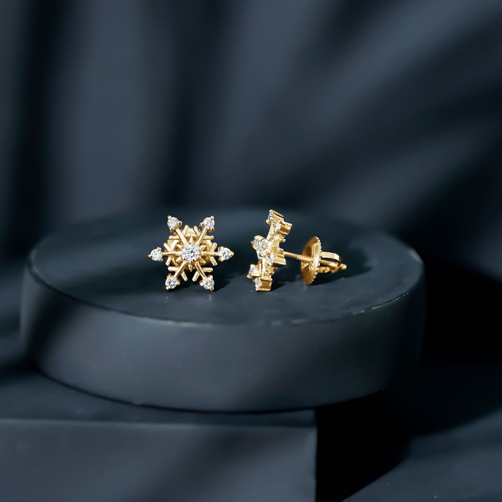 Diamond Snowflake Christmas Earrings