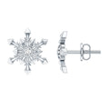 Bezel Set Diamond Snowflake Stud Earrings