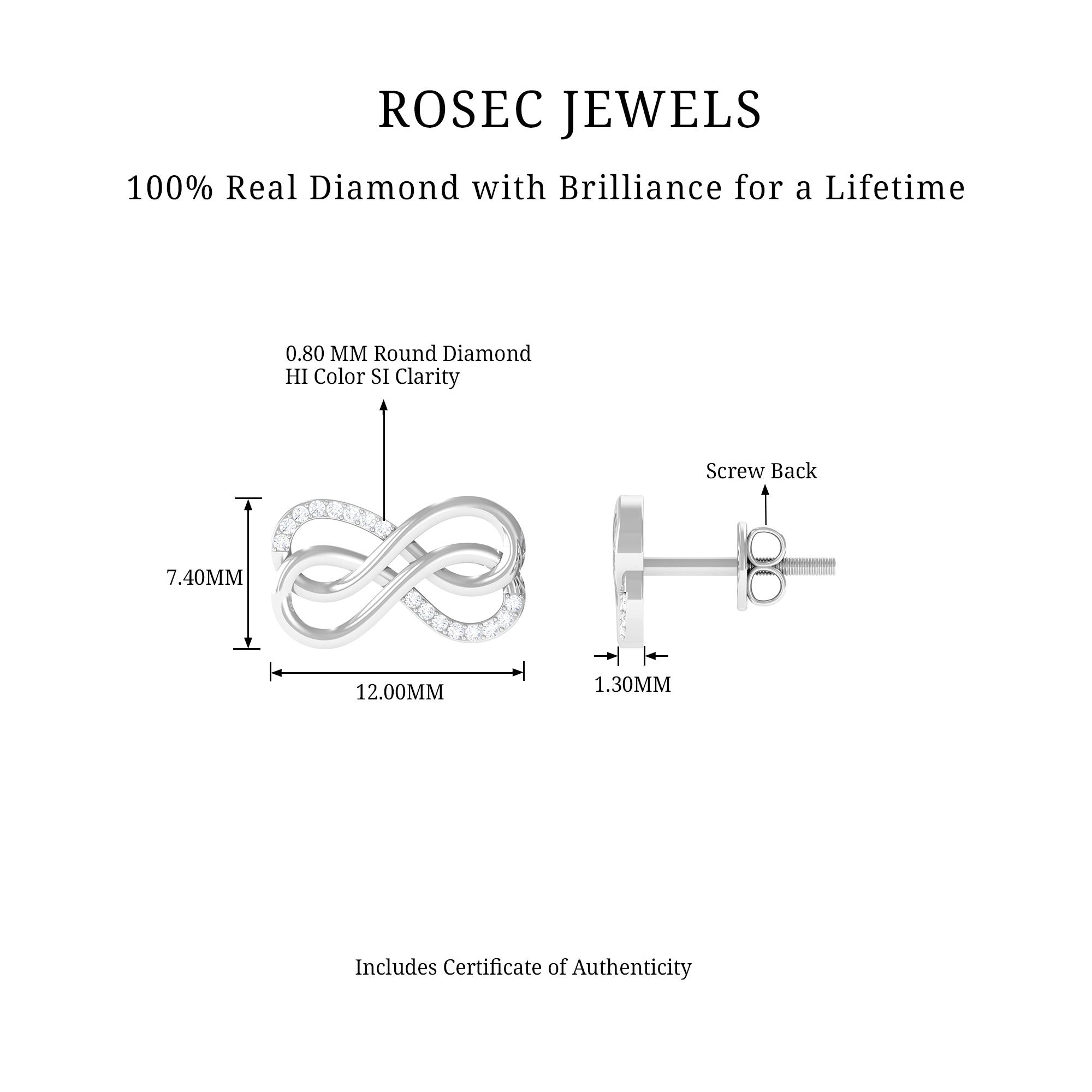 Diamond Twin Infinity Stud Earring