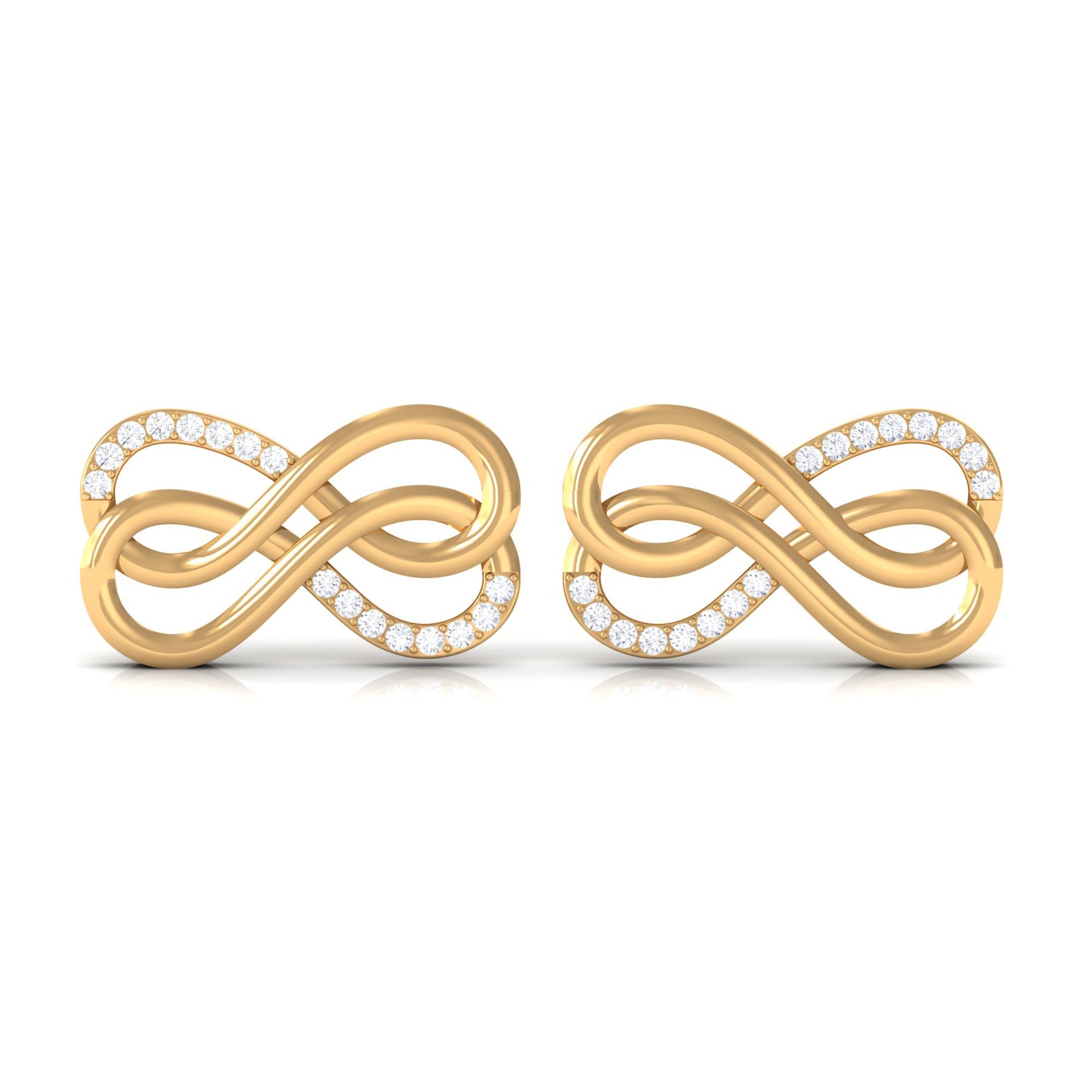Diamond Twin Infinity Stud Earring