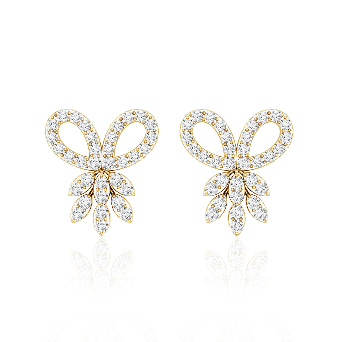 Certified Diamond Bow Earrings For Her