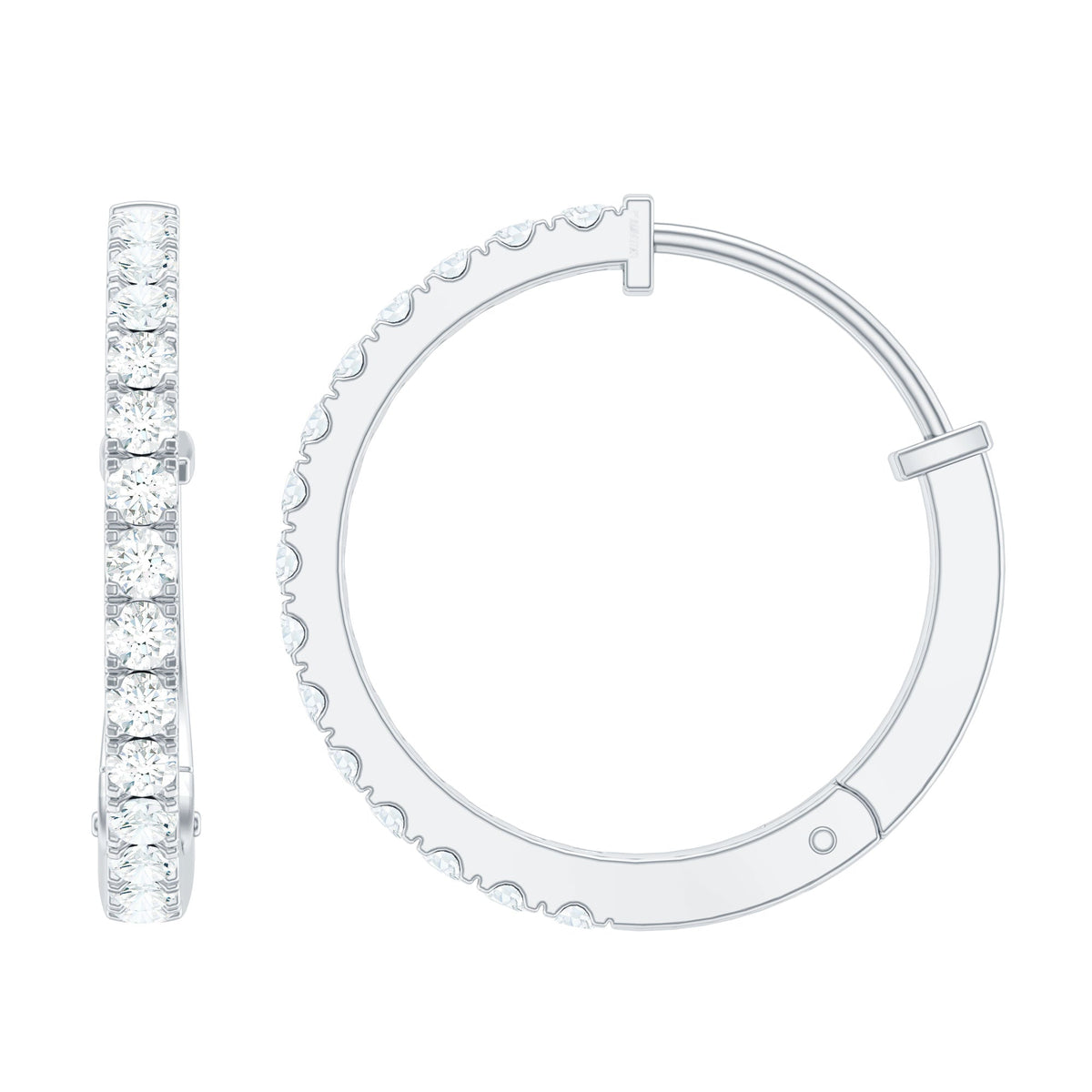 Natural Diamond Hoop Earrings For Women