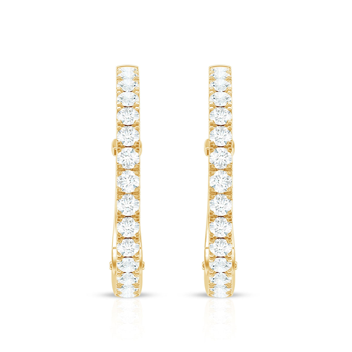 Natural Diamond Hoop Earrings For Women