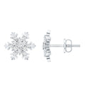 Certified Moissanite Snowflake Stud Earrings