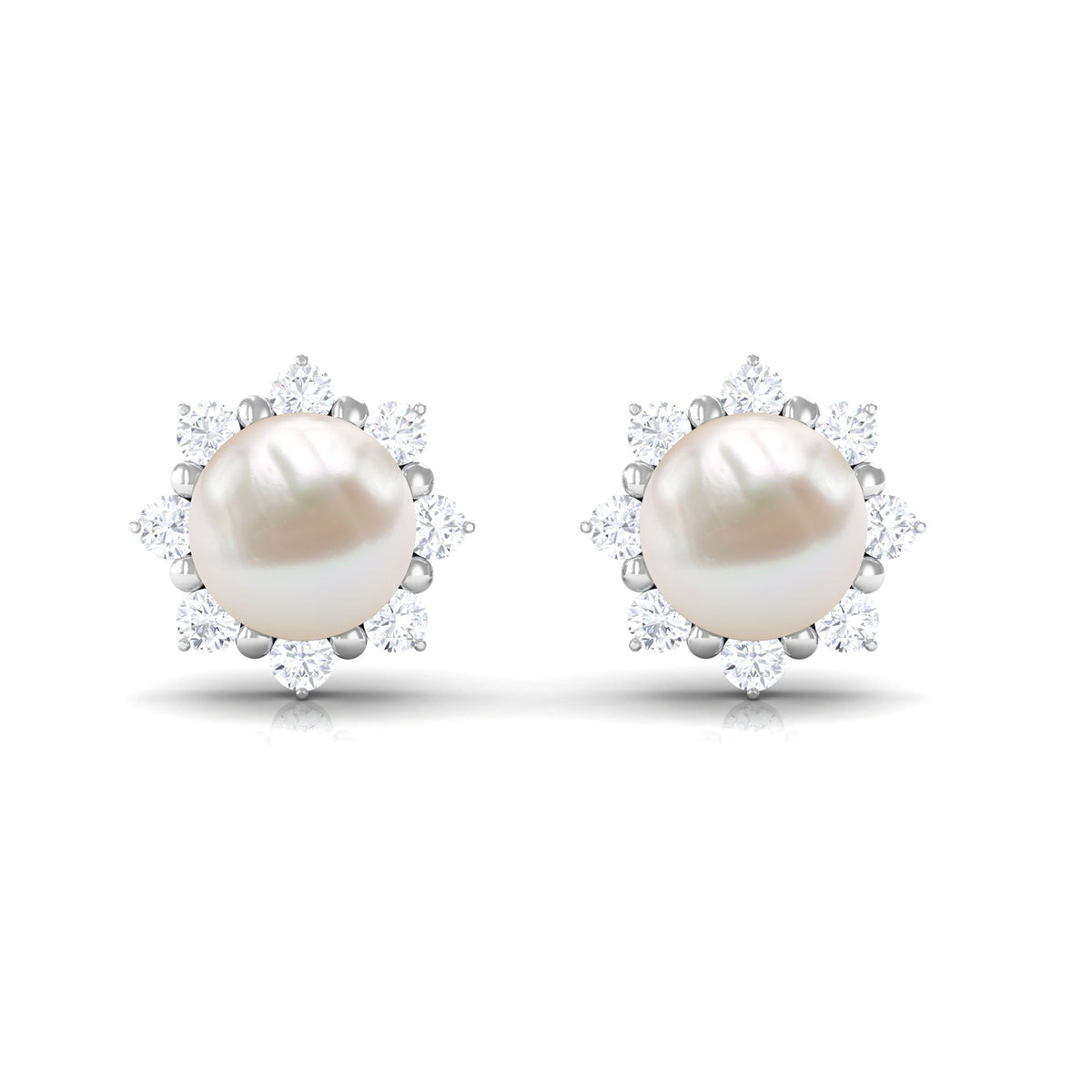 Freshwater Cultured Pearl Earrings with Diamond