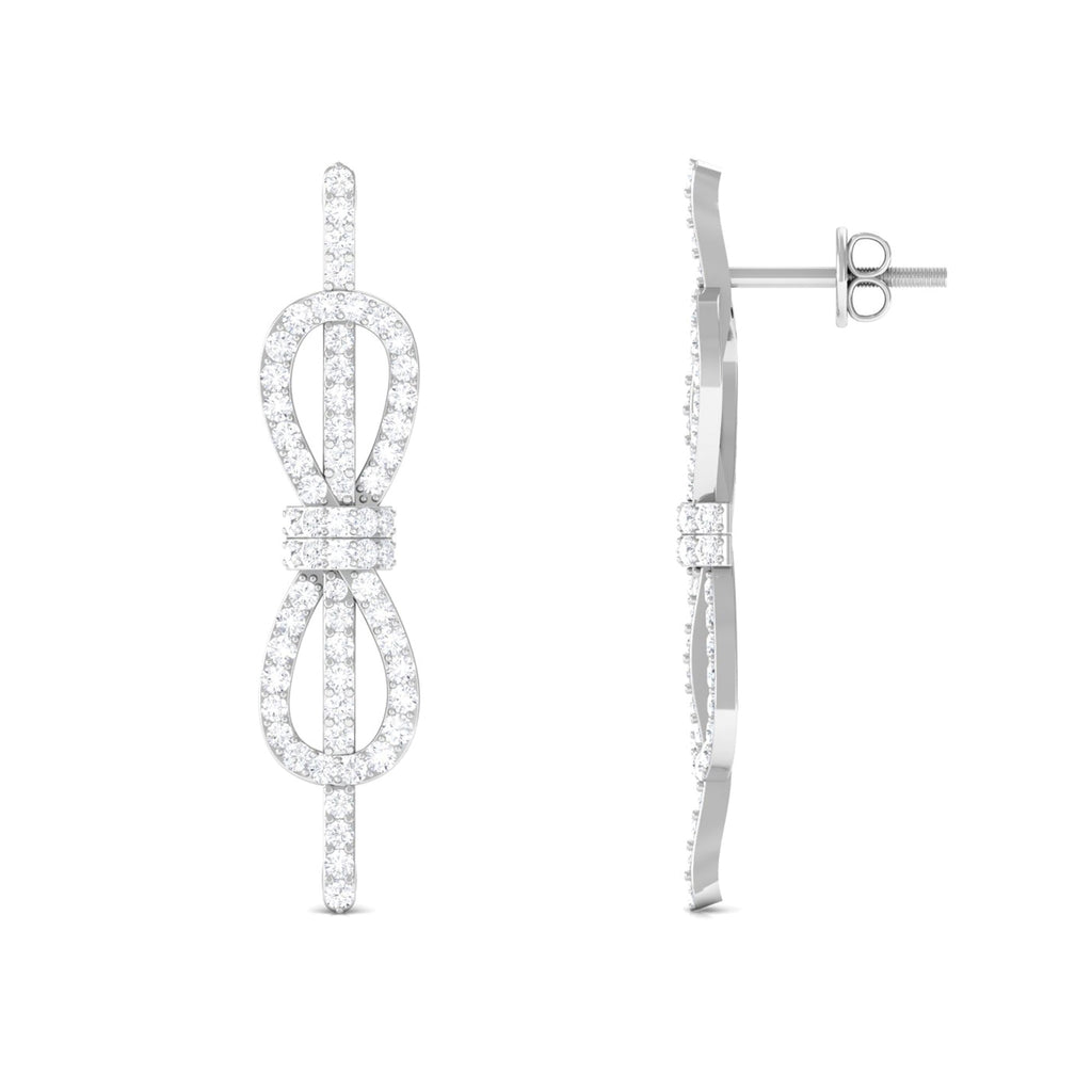 Certified Moissanite Infinity Knot Earrings for Women