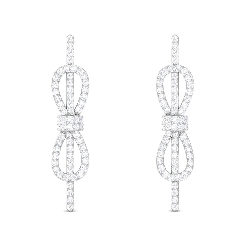 Certified Moissanite Infinity Knot Earrings for Women