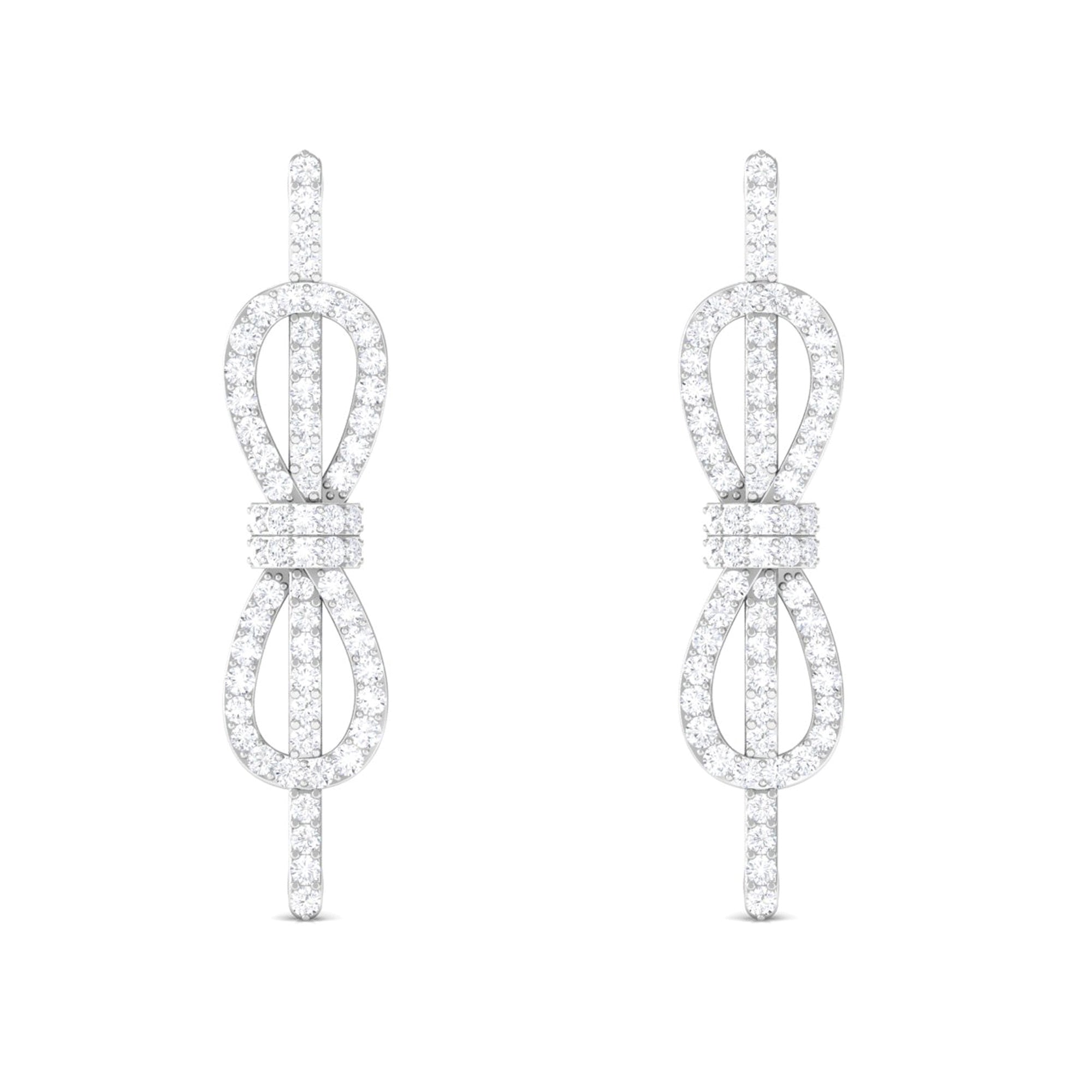 Certified Moissanite Infinity Knot Earrings for Women