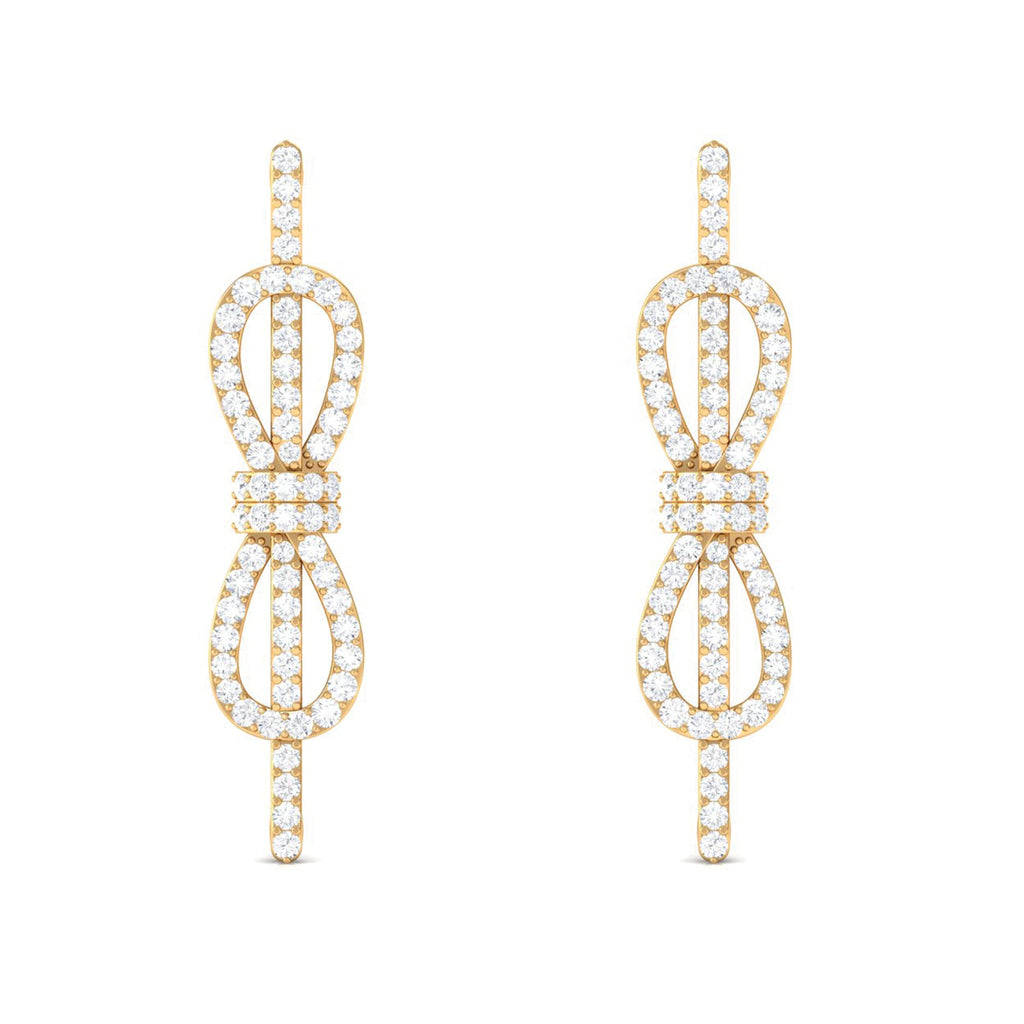 Certified Moissanite Infinity Knot Earrings for Women