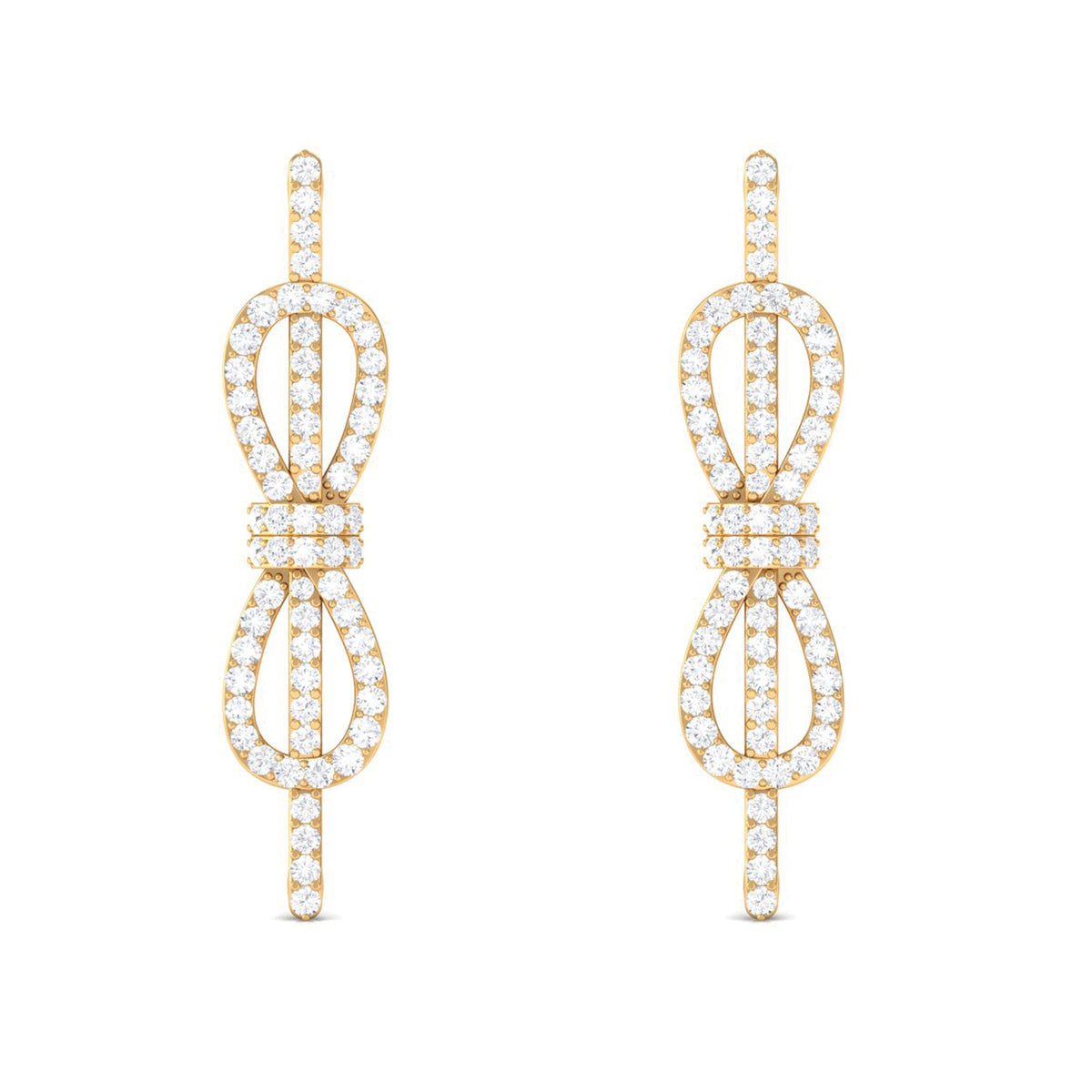 Certified Moissanite Infinity Knot Earrings for Women
