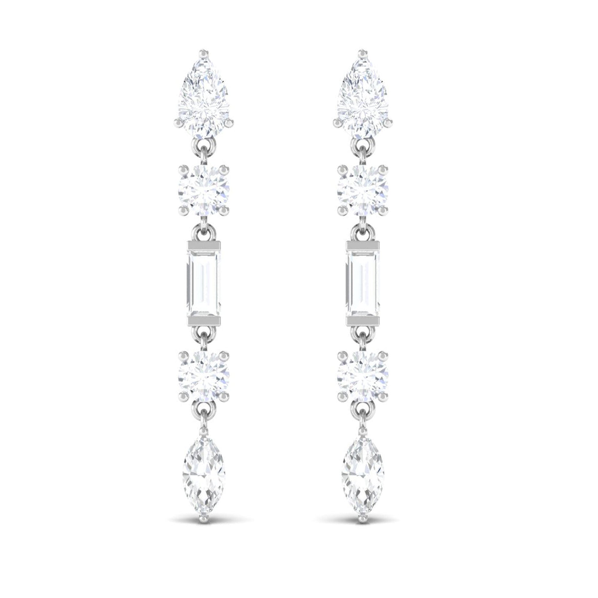 Certified Moissanite Bridal Dangle Earrings for Women