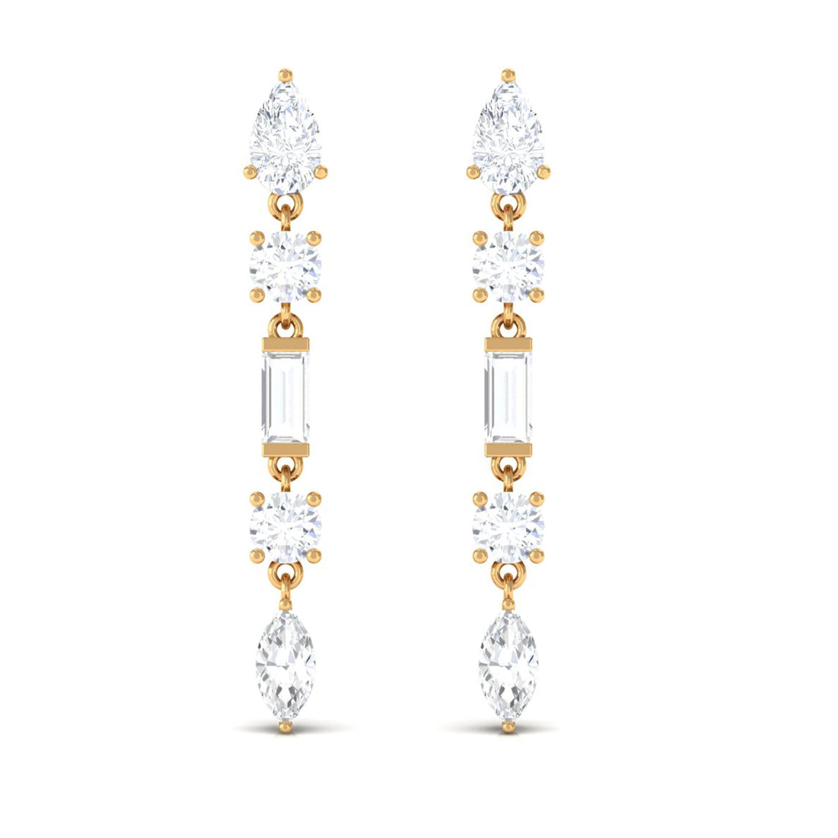 Certified Moissanite Bridal Dangle Earrings for Women