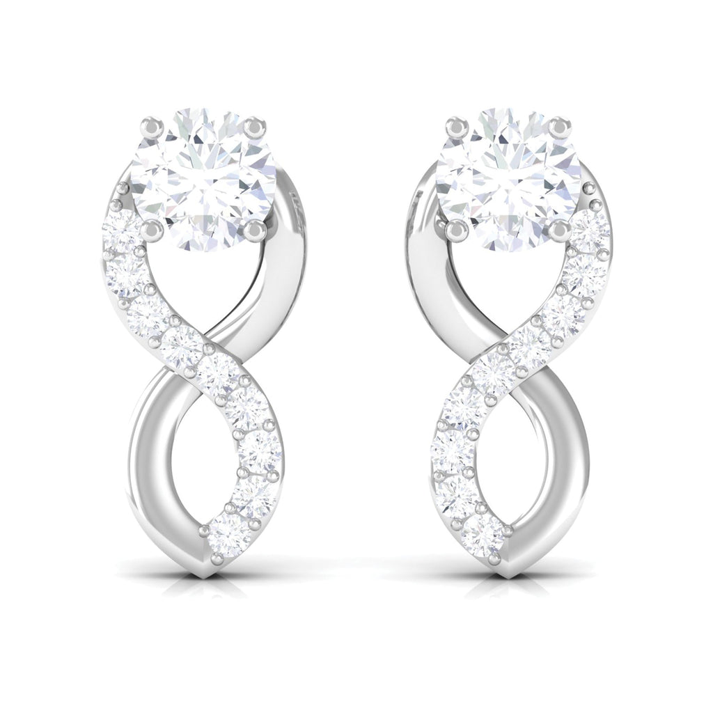 Certified Moissanite Infinity Stud Earrings for Women
