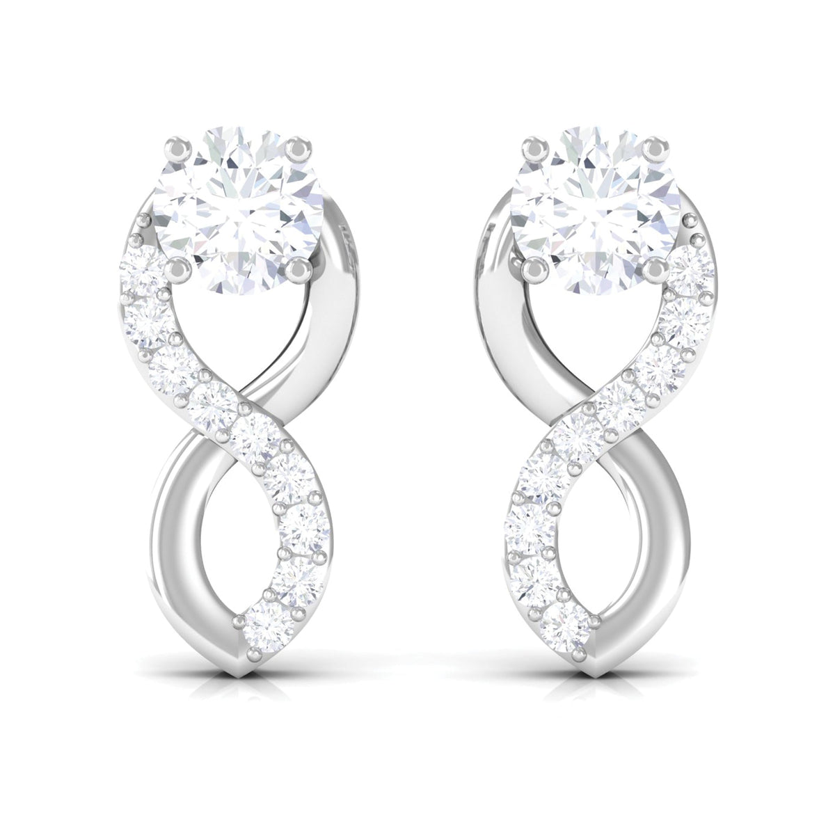 Certified Moissanite Infinity Stud Earrings for Women