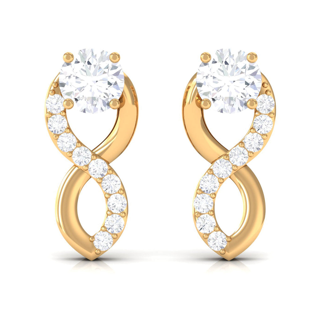Certified Moissanite Infinity Stud Earrings for Women
