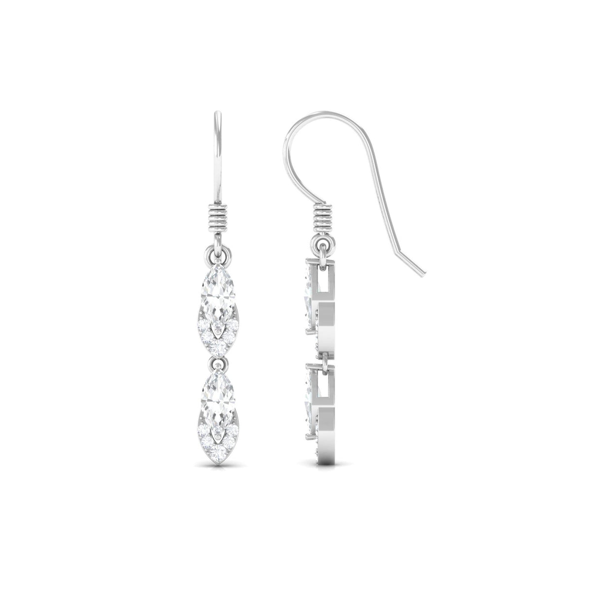 Certified Moissanite Dangle Earrings for Women