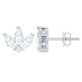 Certified Moissanite Lotus Flower Stud Earring