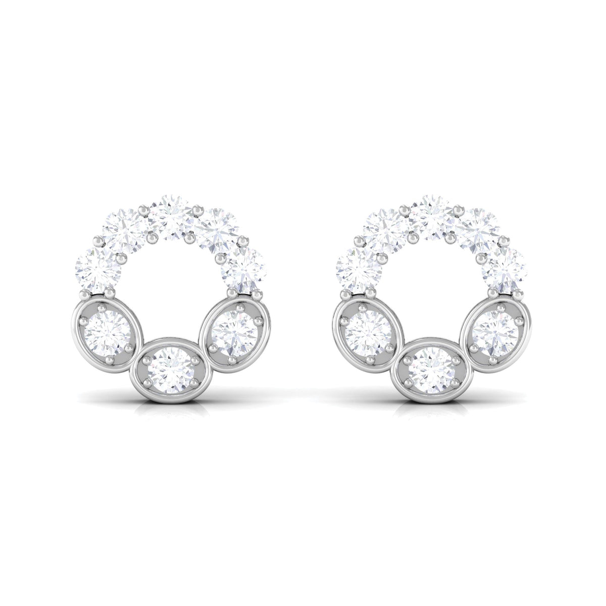 Certified Moissanite Designer Eternity Stud Earrings