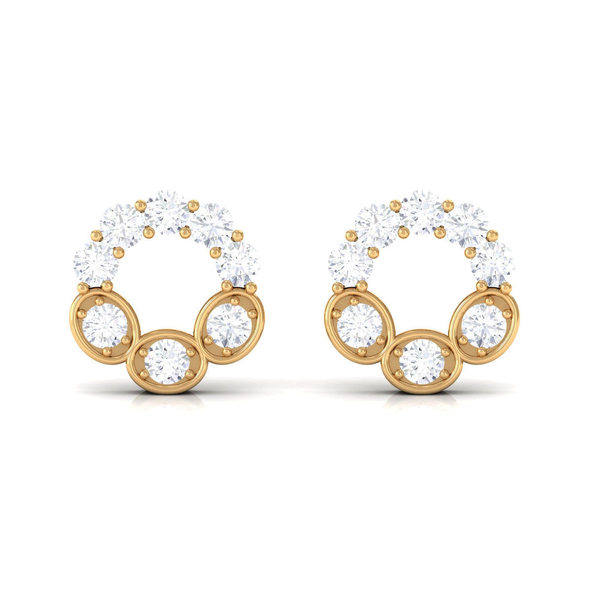 Certified Moissanite Designer Eternity Stud Earrings