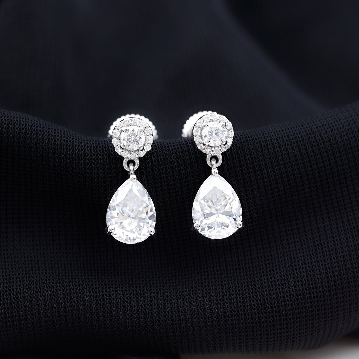 Classic Moissanite Bridal Drop Earrings
