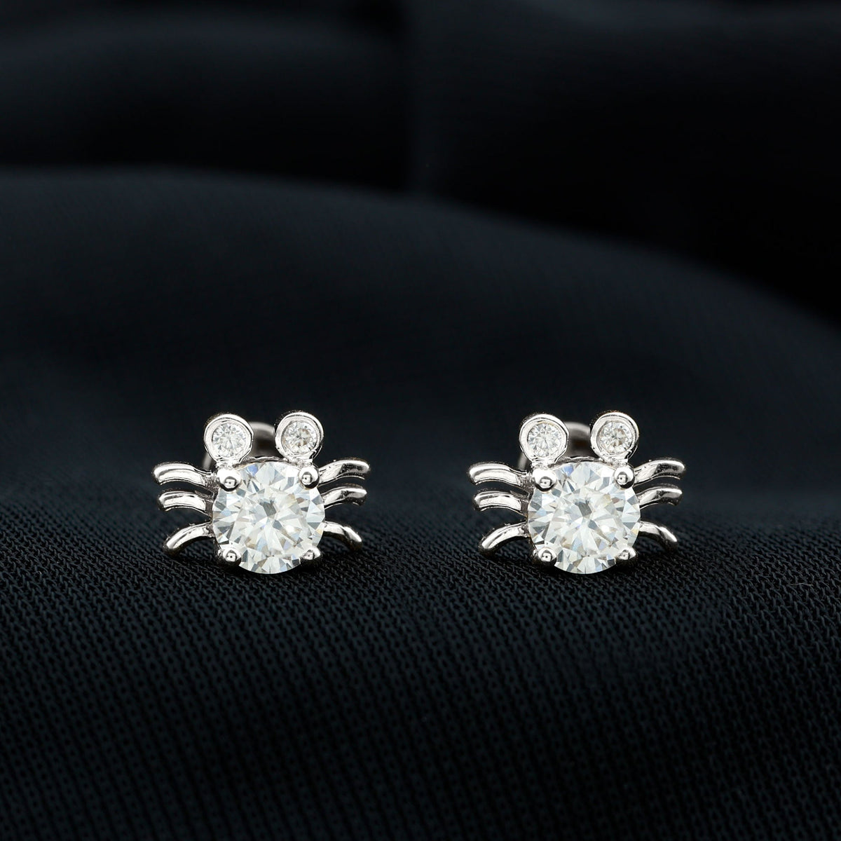 Lab Grown Diamond Spider Stud Earrings with Screw Back